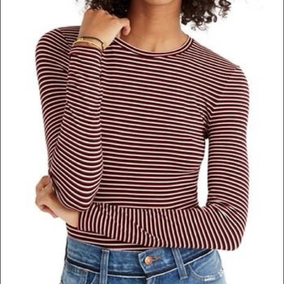 Madewell Tops - Striped Crewneck Bodysuit